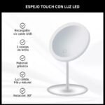 Espejo touch para maquillaje luz led 3 tonos táctil usb - Imagen 2