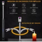 Encendedor eléctrico chispero recargable usb arco plasma - Imagen 4