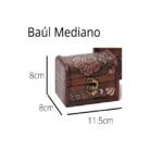 Cofre de madera alhajero pirata 8X12X8 - Imagen 2