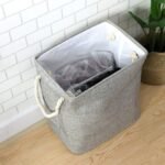 Cesto para ropa sucia canasto lino 42x34 - Imagen 5