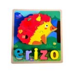 Rompecabezas de madera 3D didactico erizo