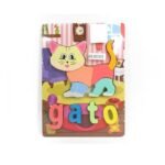 Rompecabezas de madera 3D didactico gato - Imagen 2