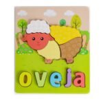 Rompecabezas de madera 3D didactico oveja