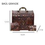 Cofre de madera alhajero pirata grande 12X16X12 - Imagen 3