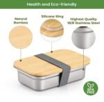 Contenedor rectangular inoxidable tapa bambu - Imagen 4