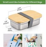 Contenedor rectangular inoxidable tapa bambu - Imagen 2