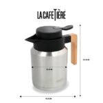 Jarra Térmica Acero Inoxidable mango madera 1,2 Litros - Imagen 2