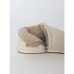 Pantuflas Bota Floripondias Net Corderito Natural con cierre - Imagen 3