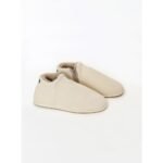 Pantuflas Bota Floripondias Net Corderito Natural con cierre