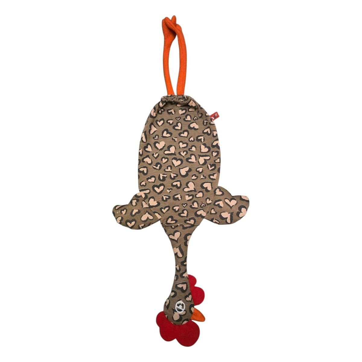 00014COMARBEI Dispenser organizador de bolsas gallina Etelvina marrón con corazones - Imagen 1