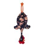 Dispenser Organizador de Bolsas Gallina Etelvina Flores Azul Oscuro y Rosa