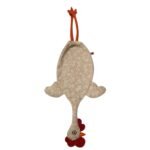 Dispenser Organizador de Bolsas Gallina Etelvina Flores Beige y Blanco