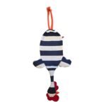 Dispenser Organizador de Bolsas Gallina Etelvina Rayada Blanco y Azul Oscuro