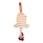 Dispenser Organizador de Bolsas Gallina Etelvina Rayada Blanco y Naranja