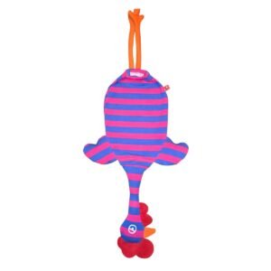 Dispenser Organizador de Bolsas Gallina Etelvina Rayada Fucsia y Azul
