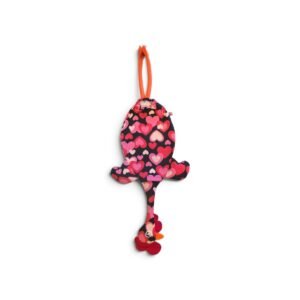 Dispenser organizador de bolsas gallina Etelvina Corazones rojos y rosas