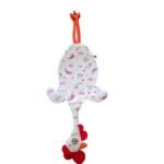 Dispenser organizador de bolsas gallina Etelvina Blanca flores violetas