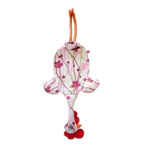 Dispenser de bolsas gallina Etelvina Flores en bordo y rosa
