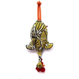 Dispenser de bolsas gallina Etelvina Amarilla con hojas negras