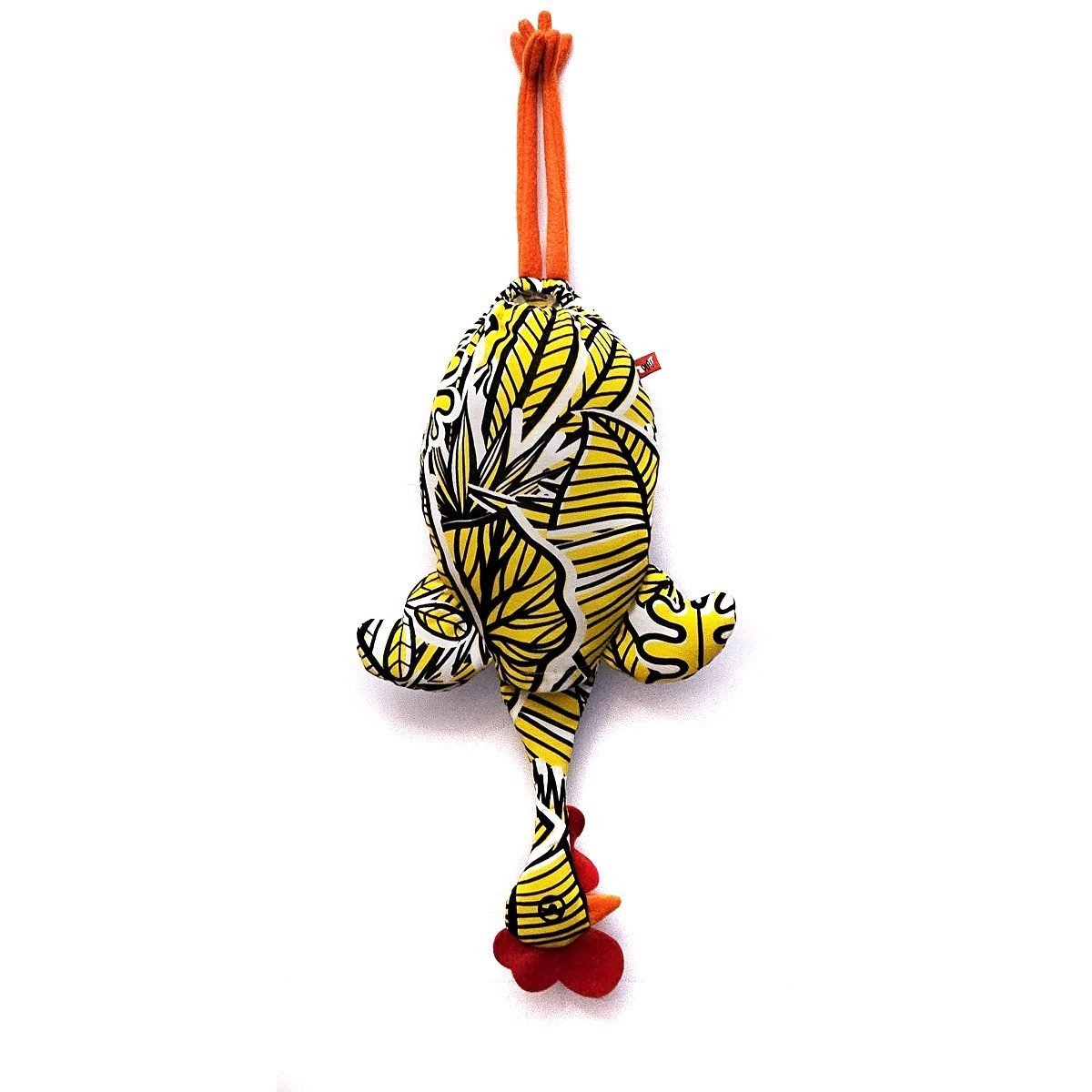Dispenser de bolsas gallina Etelvina Amarilla con hojas negras Dispenser de bolsas gallina Etelvina Amarilla con hojas negras