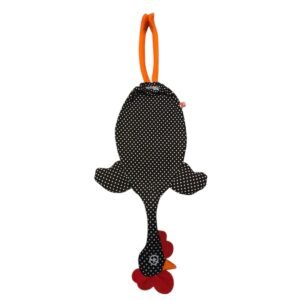Dispenser Organizador de Bolsas Gallina Etelvina Lunares Chicos Negro y Blanco