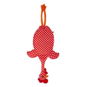 Dispenser Organizador de Bolsas Gallina Etelvina Lunares Grandes Rojo y Blanco