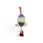 Dispenser Organizador de Bolsas Gallina Etelvina Rayada Amarillo, Celeste y Azul