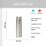 TERMO THERMOS 750ML ROSCA PICO VERTEDOR ACERO - foto 5